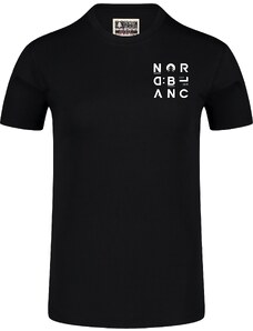 Nordblanc Črna ženska majica iz organskega bombaža LETTERS