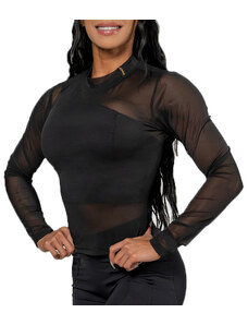 Majica brez rokavov NEBBIA Women s Mesh Long Sleeve Top INTENSE Sheer Gold 8474010