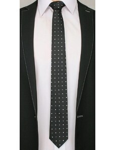 Črna pikasta moška kravata