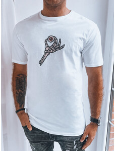 White men's T-shirt with Dstreet print