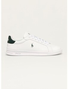 Usnjeni čevlji Polo Ralph Lauren bela barva