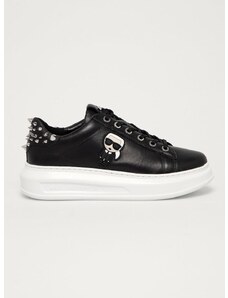 Usnjeni čevlji Karl Lagerfeld črna barva