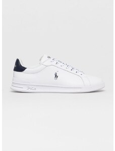 Usnjeni čevlji Polo Ralph Lauren bela barva