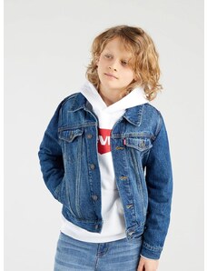 Otroška jeans jakna Levi's modra barva