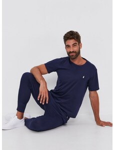 Bombažen t-shirt Polo Ralph Lauren mornarsko modra barva