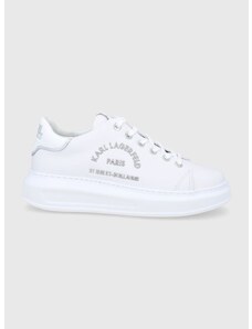 Usnjeni čevlji Karl Lagerfeld Kapri bela barva