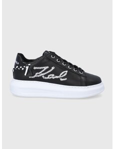 Usnjeni čevlji Karl Lagerfeld Kapri črna barva