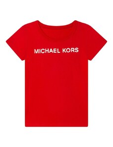 Otroška bombažna kratka majica Michael Kors rdeča barva
