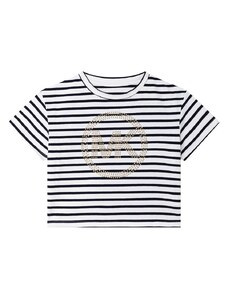 Otroška bombažna kratka majica Michael Kors mornarsko modra barva