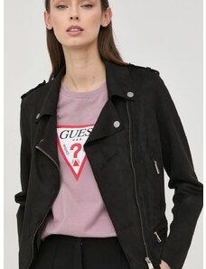 Biker jakna Guess ženska, črna barva,