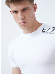 Kratka majica EA7 Emporio Armani Training moška, bela barva