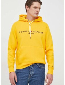 Bluza Tommy Hilfiger moška, rumena barva, s kapuco