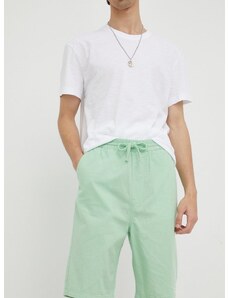 Kratke hlače iz mešanice lana Lee moški, zelena barva