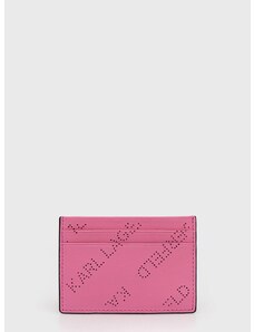 Etui za kartice Karl Lagerfeld ženski, roza barva