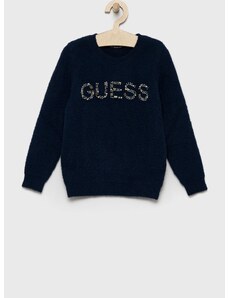 Otroški pulover Guess mornarsko modra barva