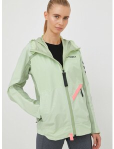 Vodoodporna jakna adidas TERREX Utilitas ženska, zelena barva
