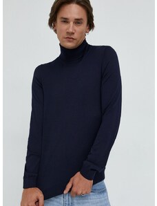 Volnen pulover BOSS moški, mornarsko modra barva,