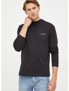 Majica z dolgimi rokavi Calvin Klein moški, črna barva