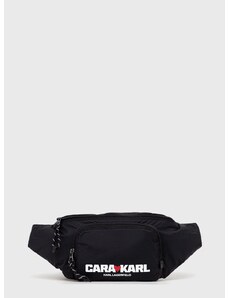 Pasna torbica Karl Lagerfeld Karl Lagerfeld X Cara Delevingne črna barva