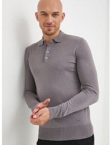 Volnen pulover Emporio Armani moški, siva barva