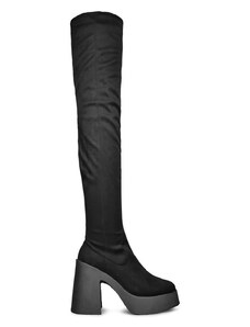 Elegantni škornji Altercore Daphne Faux Suede ženski, črna barva