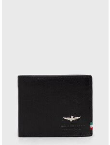 Usnjena denarnica Aeronautica Militare moški, črna barva