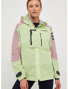 Vodoodporna jakna adidas TERREX Xploric ženska, zelena barva