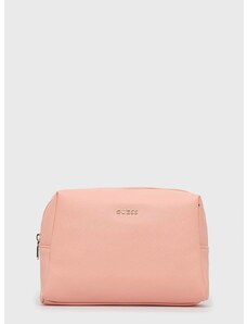 kozmetična torbica Guess roza barva