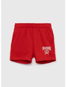 Otroške kratke hlače Tommy Hilfiger rdeča barva