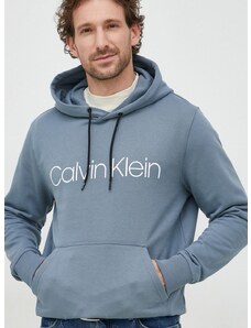 Bombažen pulover Calvin Klein moška, s kapuco