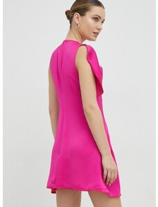 Obleka Victoria Beckham roza barva