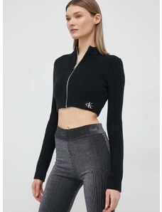 Bombažna jopica Calvin Klein Jeans ženski, črna barva
