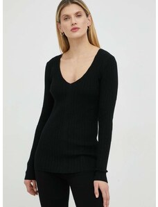Volneni pulover By Malene Birger ženski, črna barva