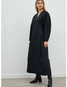 Bombažna obleka By Malene Birger črna barva