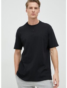 Bombažna kratka majica adidas črna barva