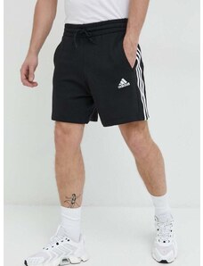 Bombažne kratke hlače adidas moški, črna barva