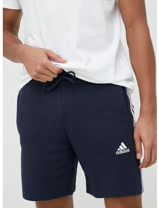 Bombažne kratke hlače adidas moški, mornarsko modra barva