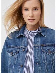Jeans jakna Polo Ralph Lauren ženska, mornarsko modra barva