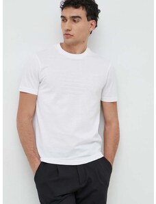 Bombažna kratka majica Emporio Armani bela barva
