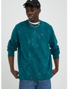 Bombažen pulover Levi's Moška, zelena barva