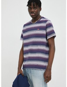 Bombažna kratka majica Levi's Vijolična barva