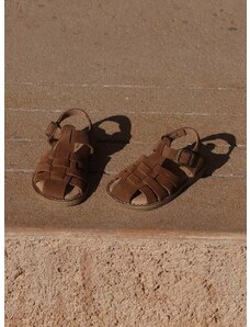 Otroški sandali iz semiša Konges Sløjd bež barva