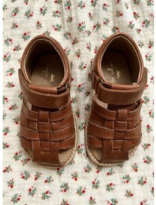 Otroški sandali iz semiša Konges Sløjd rjava barva