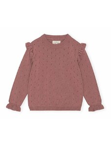 Otroški bombažen pulover Konges Sløjd rjava barva