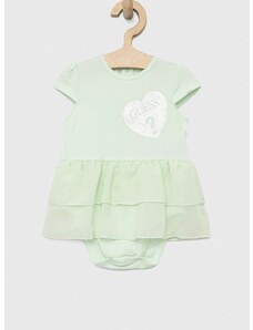 Obleka za dojenčka Guess turkizna barva