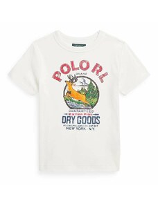 Otroška kratka majica Polo Ralph Lauren bež barva
