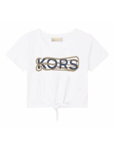 Otroška bombažna kratka majica Michael Kors bela barva