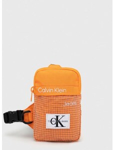 Torbica za okoli pasu Calvin Klein Jeans oranžna barva
