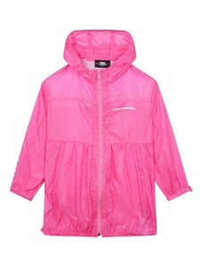 Otroška jakna Karl Lagerfeld roza barva