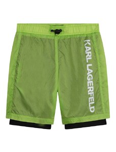 Otroške kratke hlače Karl Lagerfeld zelena barva